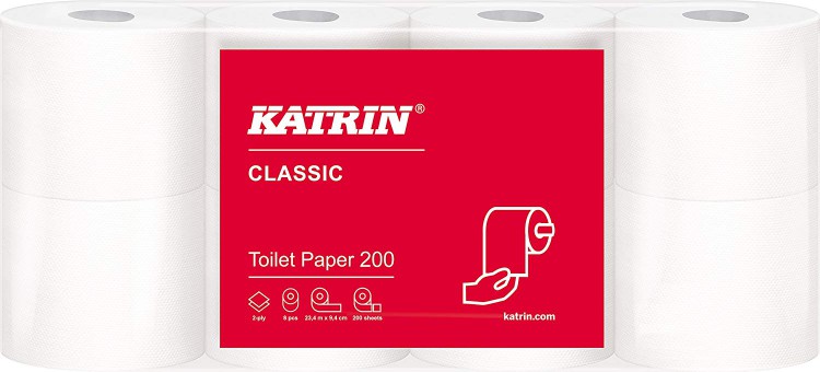 TP Katrin 2vr. 23.5m 200útržků | Papírové a hygienické výrobky - Toaletní papíry - Vícevrstvý TP Katrin 2vr. 23.5m 200útržků | Papírové a hygienické výrobky - Toaletní papíry - Vícevrstvý