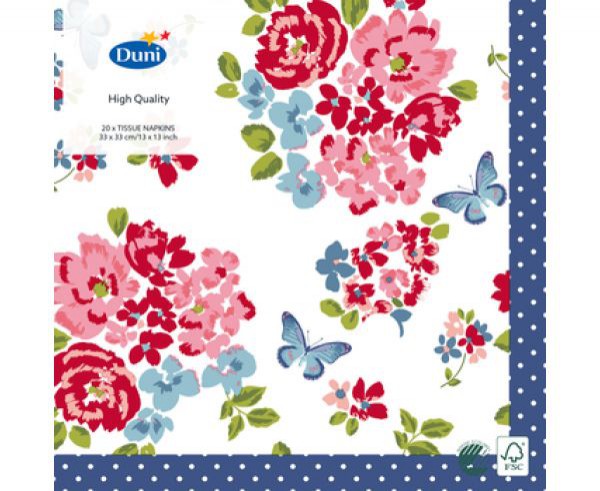 Ubrousek 33x33 3V Sweet Roses 20ks | Duni - Ubrousky, kapsy na příbory - 3 vrstvé ubrousky Ubrousek 33x33 3V Sweet Roses 20ks | Duni - Ubrousky, kapsy na příbory - 3 vrstvé ubrousky
