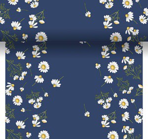 Tete-a-tete 0,4x4,8m Pretty Daisy Blue | Duni - Ubrusy, šerpy, prostírky - Šerpy Tete-a-tete 0,4x4,8m Pretty Daisy Blue | Duni - Ubrusy, šerpy, prostírky - Šerpy
