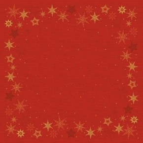 Ubrus 84x84 DSilk Star Stories Red omyva | Duni - Ubrusy, šerpy, prostírky - Omyvatelný ubrus