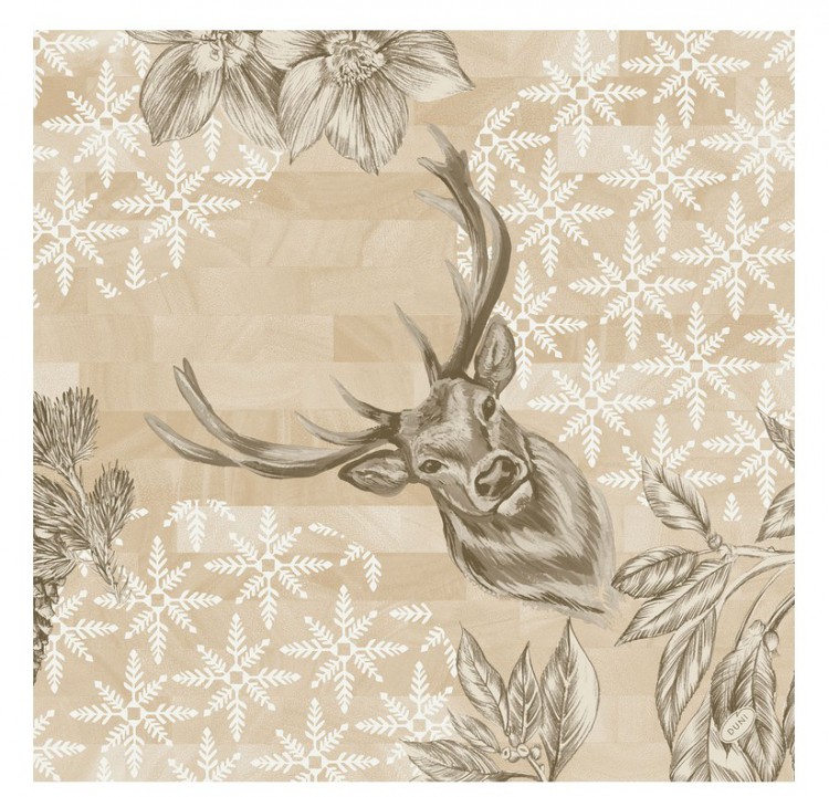 Ubrousek 40x40 DSoft Wild Deer 60ks | Duni - Ubrousky, kapsy na příbory - Airlaid 40x40