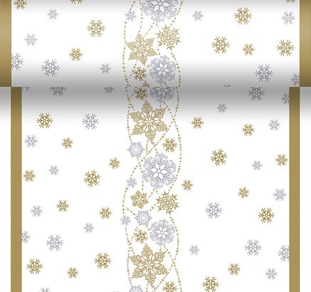 Tete-a-Téte 0,4x4,8m Snow Glitter | Duni - Ubrusy, šerpy, prostírky - Šerpy Tete-a-Téte 0,4x4,8m Snow Glitter | Duni - Ubrusy, šerpy, prostírky - Šerpy
