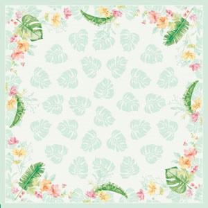 Ubrus 84x84 DSilk Tropical Garden omyv. | Duni - Ubrusy, šerpy, prostírky - Omyvatelný ubrus