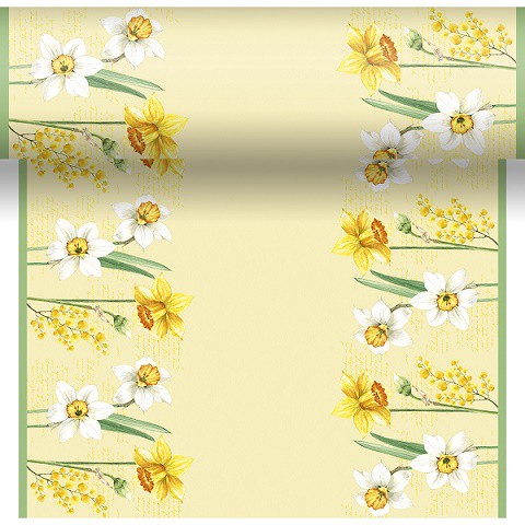 Tete-a-téte 0,4x4,8m Spring Daffodil | Duni - Ubrusy, šerpy, prostírky - Šerpy