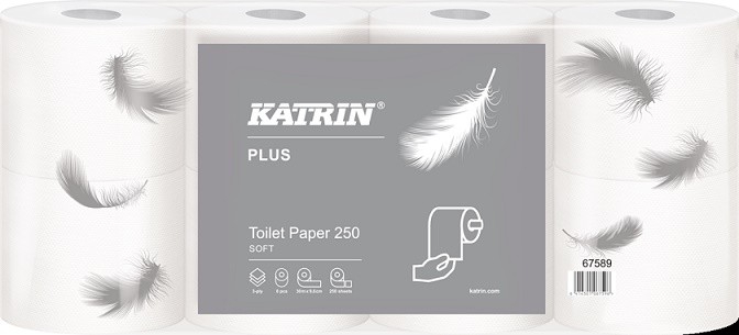 TP 3Vr Katrin celulóza 250 útržků | Papírové a hygienické výrobky - Toaletní papíry - Vícevrstvý