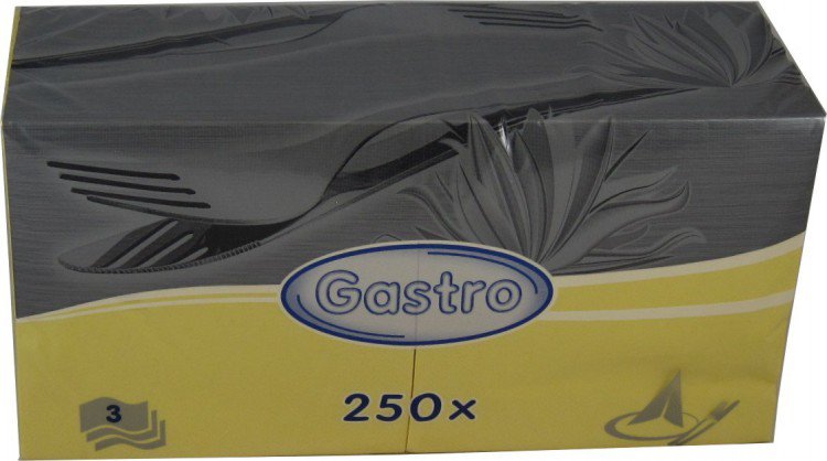 Ubrousek 33x33 3V žluté 250ks | Papírové a hygienické výrobky - Ubrousky - Vícevrstvé